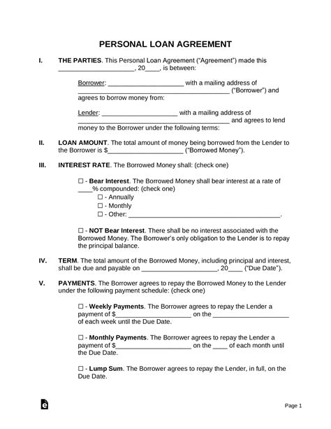 3+ Personal Loan Agreement Form Free Download