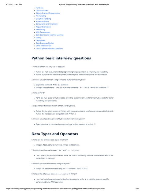 Sample Python Programming Interview Questions (Beginner-Friendly)