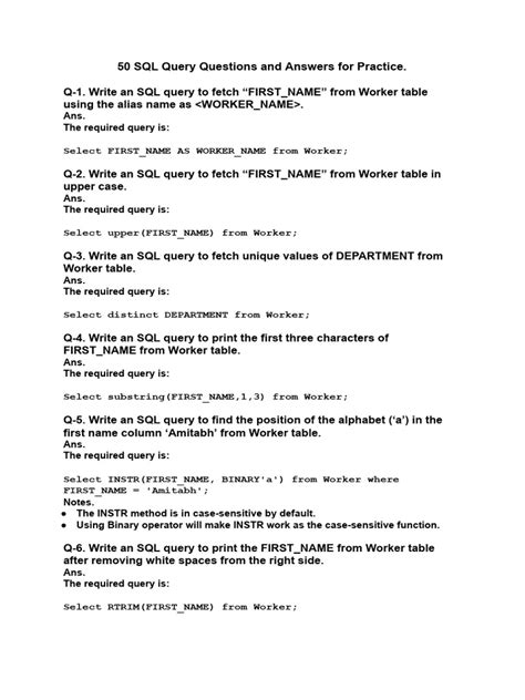 Sample Query Questions Sample Query Questions