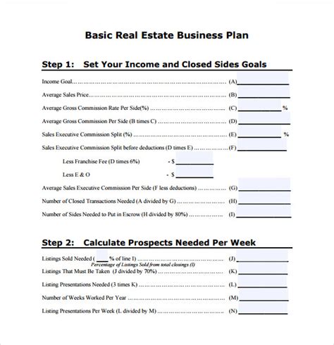 Sample Real Estate Business Plan Template - 6+ Free Documents in PDF