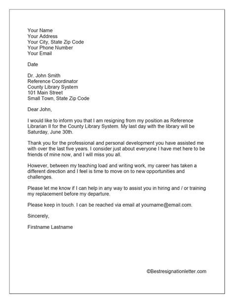 Sample Resignation Letter: Explaining Your Departure