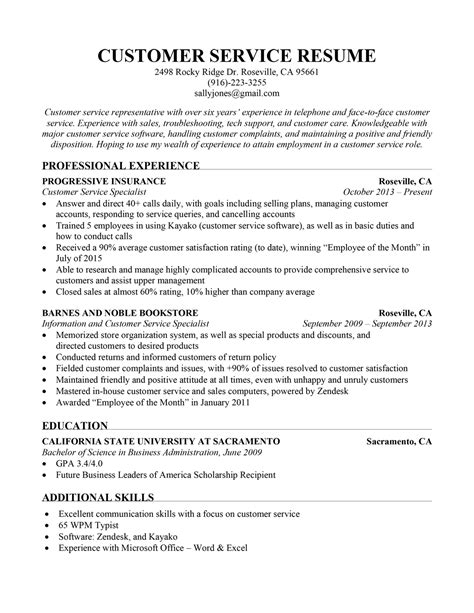 Sample Resume Customer Service Professional