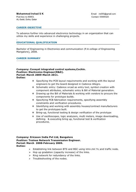 Sample Resume For 3 Years Experience