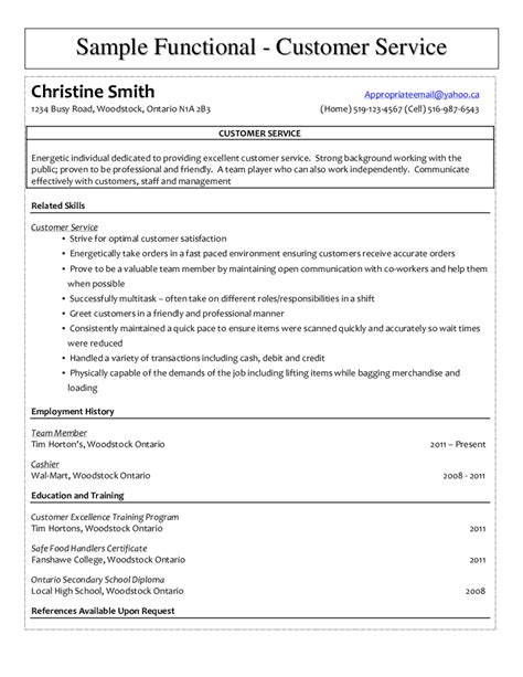 Sample Resume For Customer Service Pdf