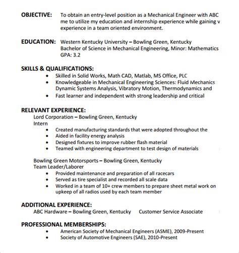 Sample Resume For Entry Level Jobs
