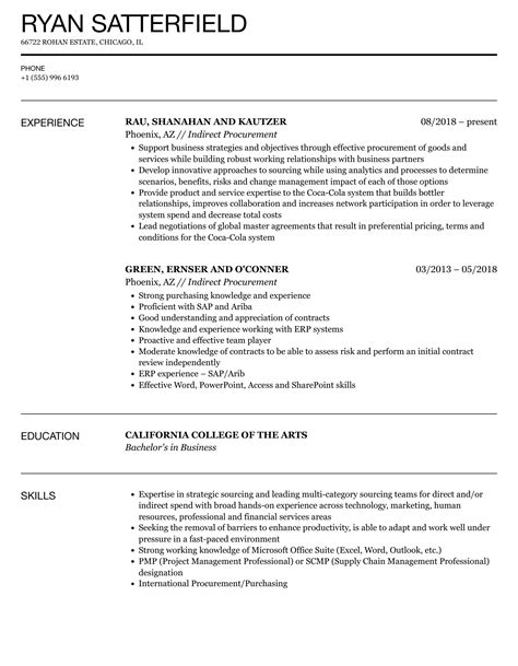 Indirect Procurement Resume Sample: Boost Your Job Prospects Today!