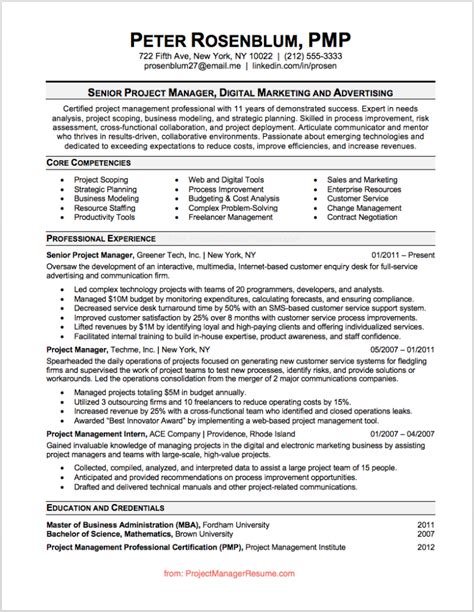 Resume For Project Manager in 20162017 Resume 2018