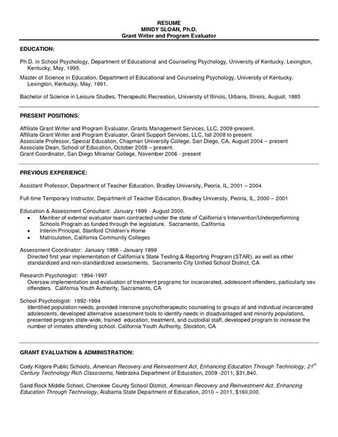 Sample Resume For Masters Program