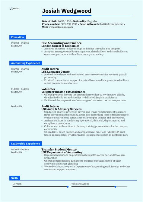 Sample Resume For New Graduate Accountant