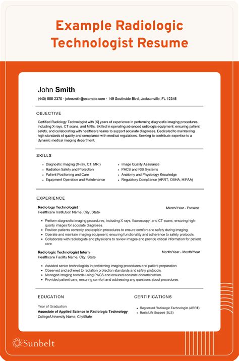 Sample Resume For Radiology Tech