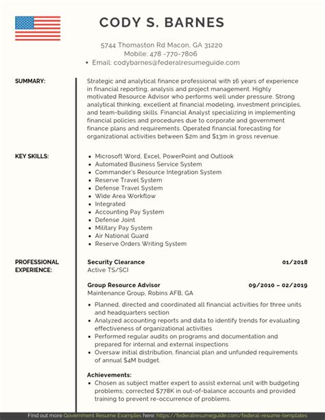 Sample Resume For Retired Military