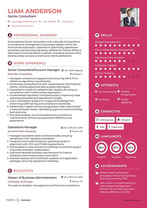 Sample Resume For Senior Consultant