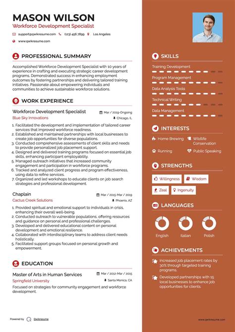 Sample Resume For Workforce Development Specialist