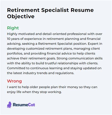 Sample Resume Objectives For Retirees