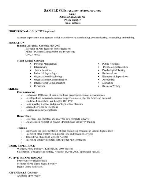 Sample Resume With Skills