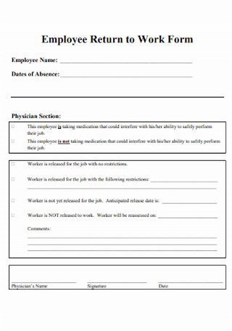 Sample Return To Work Form