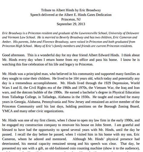 Sample Speech Honoring Someone