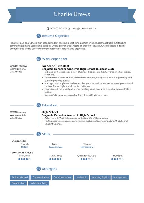 Sample Student Resume For Part Time Job