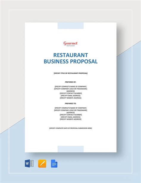 Sample business proposal restaurant