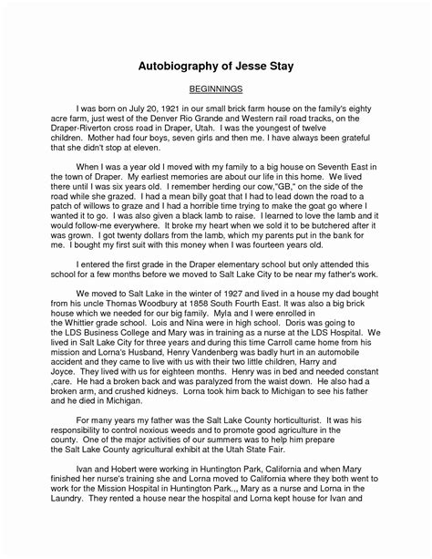 Download Autobiography Template 10 in 2021 Autobiography writing
