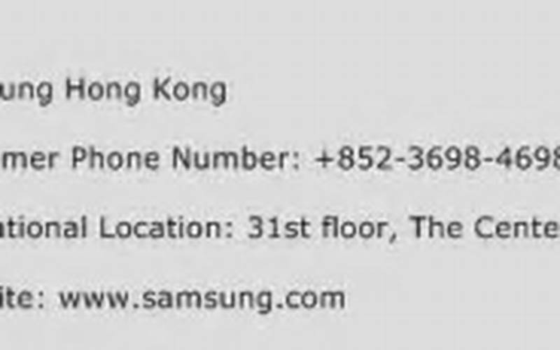 Samsung Hk Customer Service Email