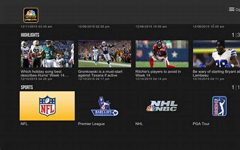 Samsung Nbc Sports App Live Streaming Feature