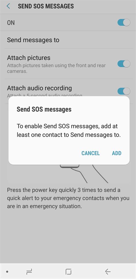 Samsung Emergency SOS Shortcut Resolved Message