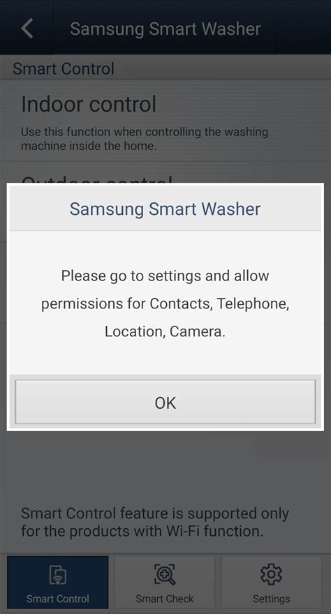 Samsung's Smart Washing App now requires contacts location for enhanced functionality