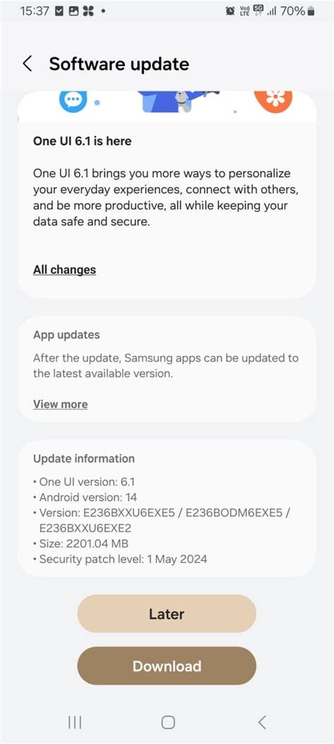 Samsung has published the content of the May security patch