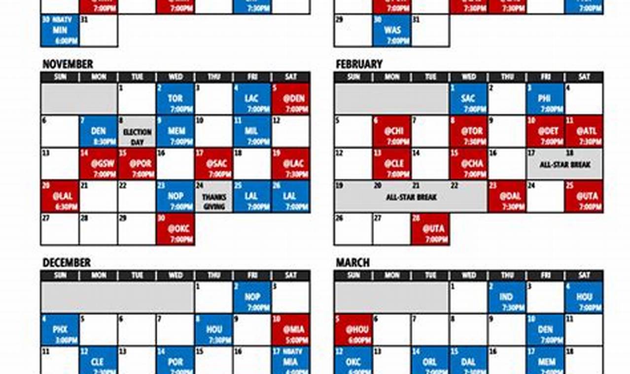 San Antonio Spurs 2024 Schedule