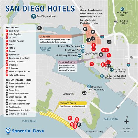 San Diego Map Hotels