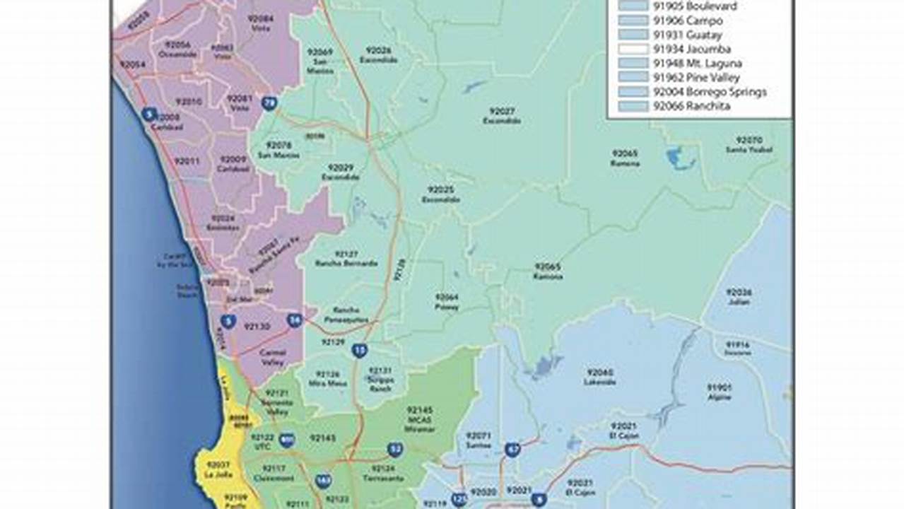San Diego Zip Code Map 2024