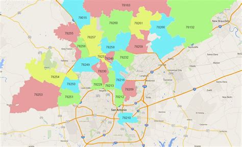San Antonio Zip Code Map