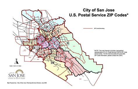 San Jose Area Zip Code Map