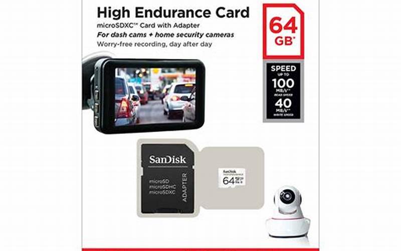 Sandisk High Endurance Video Monitoring Card With Adapter 64Gb