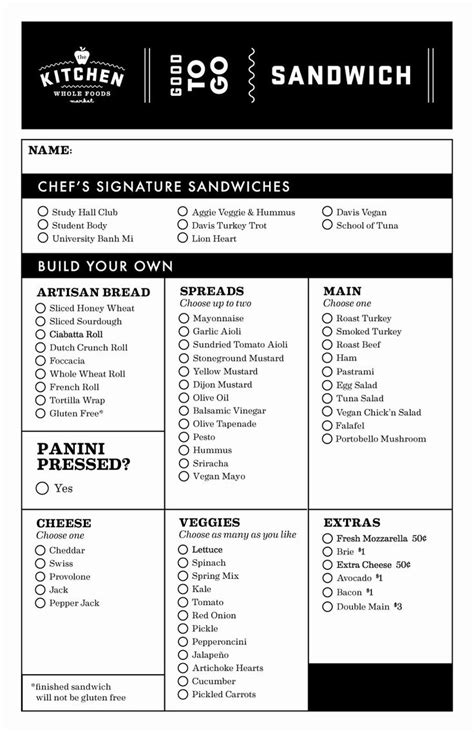 Sandwich Order Form Template Order form template, Online form, Templates