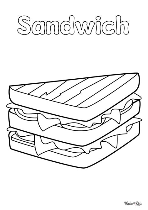 Sandwich Coloring Page