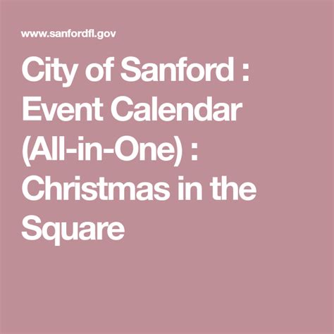 Sanford Events Calendar