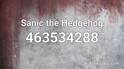 Sanic the Hedgehog Roblox ID