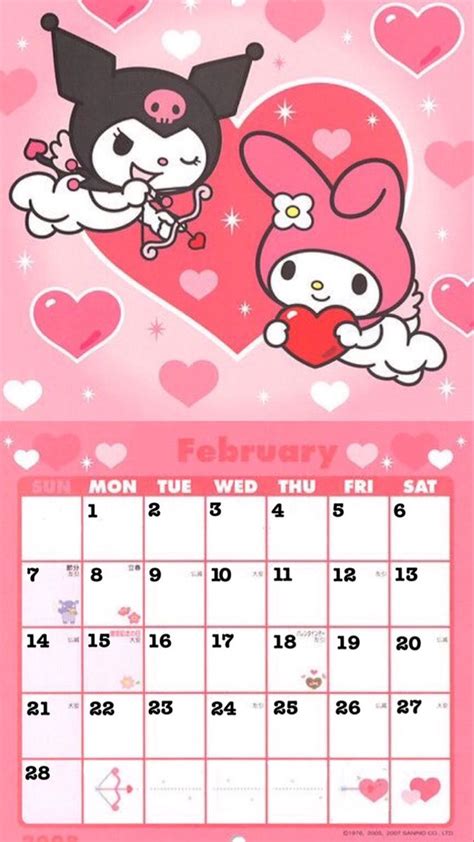 Sanrio February Calendar