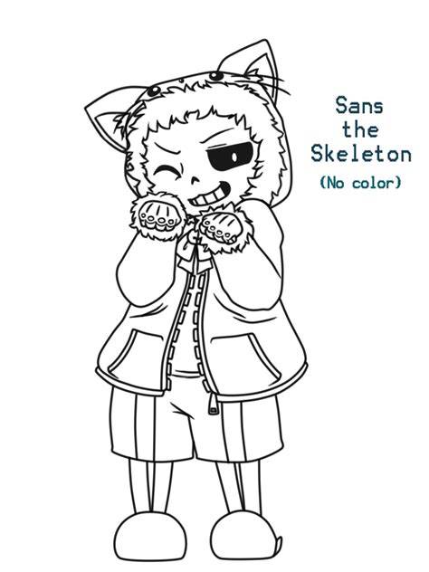 Sans Cat Coloring Page