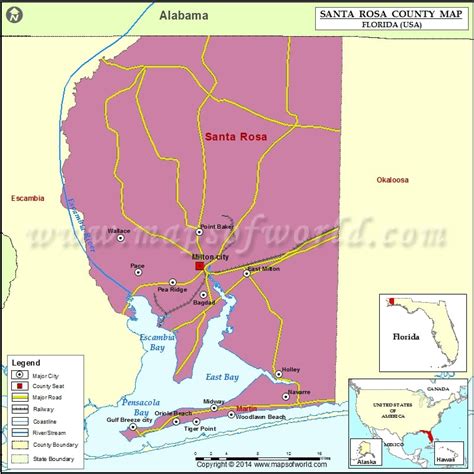 Santa Rosa County Florida Map