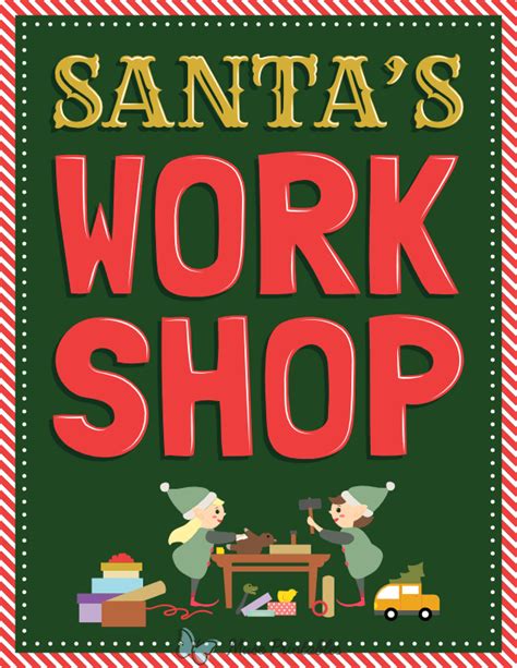 Santa's Workshop Printable Sign