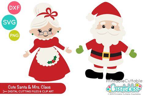 Magical Monikers: Discover the Joyful Duo of Santa and Mrs. Claus in Adorable SVG Designs