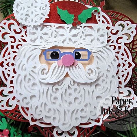Download Santa Christmas Card Papercut Commercial Use DXF Files