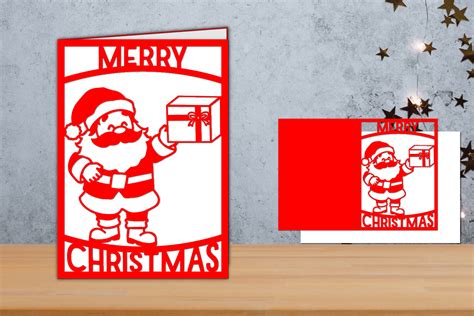Download Santa Christmas Card Papercut Commercial Use For Crafts