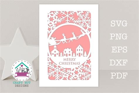 Download Santa Christmas Card Papercut Files For Crafts