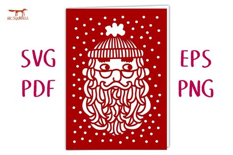 Santa Claus Christmas Card SVG Cut File