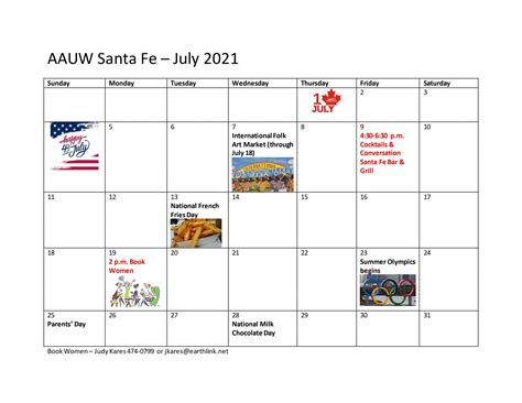 Santa Fe Calender