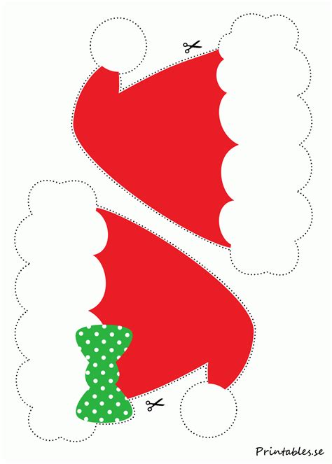 Santa Hat Printable Pattern